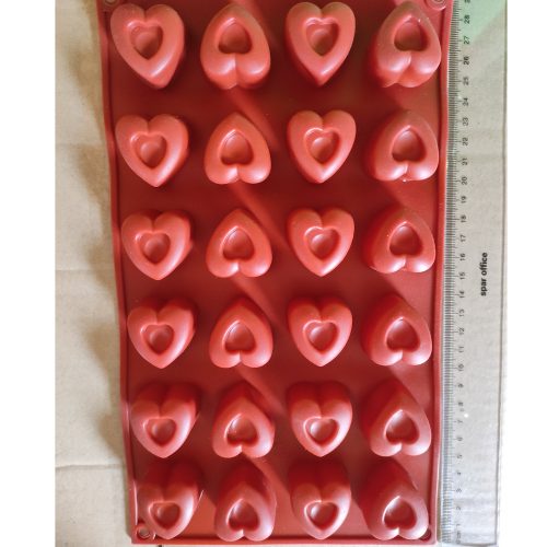 24 pieces heart silicon mould 